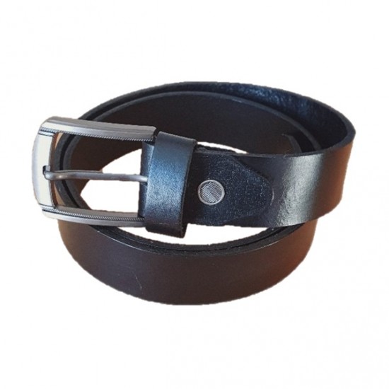 Men's Black/Dark Tan Real Leather Handmade Belt Zest-MHB-002