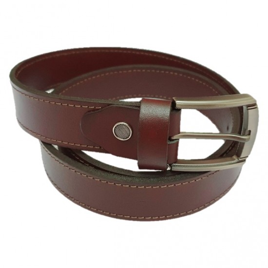 Men's Black/Dark Tan Real Leather Handmade Belt Zest-MHB-002