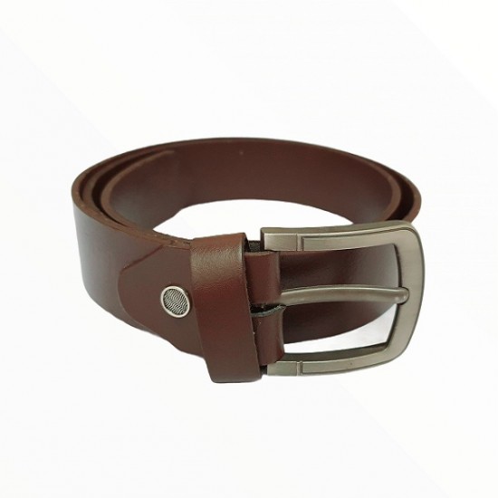 Men's Dark Tan Real Leather Handmade Belt Zest-MHB-007