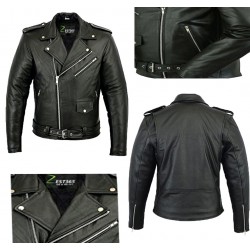 Mens Leather Marlon Brando Motorcycle Jacket - Touring Motorbike Jacket With CE - Zest-MHJ-009 Mens Leather Marlon Brando Motorcycle Jacket - Touring Motorbike Jacket With CE - Zest-MHJ-009