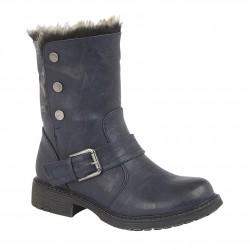 Cipriata Press Stud Fold Down Biker Style Ankle Boot-L 830NC Cipriata Press Stud Fold Down Biker Style Ankle Boot-L 830NC