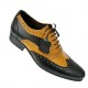 Tan and Black Lace Up Italian Real Leather Brogues ZEST-MHS-001