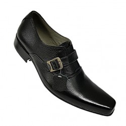 Black/Brown Single Buckle Real Leather Italian-Designer Shoes ZEST-MHS-007