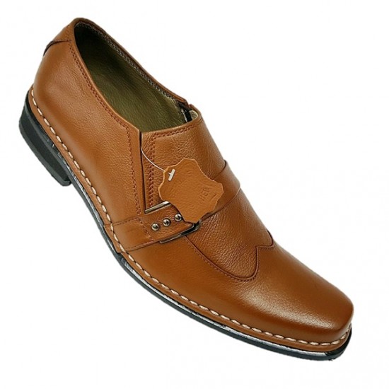 Tan Single Strap Slip On Designer Italian Smart Dress Shoes ZEST-MHS-031