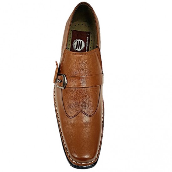 Tan Single Strap Slip On Designer Italian Smart Dress Shoes ZEST-MHS-031