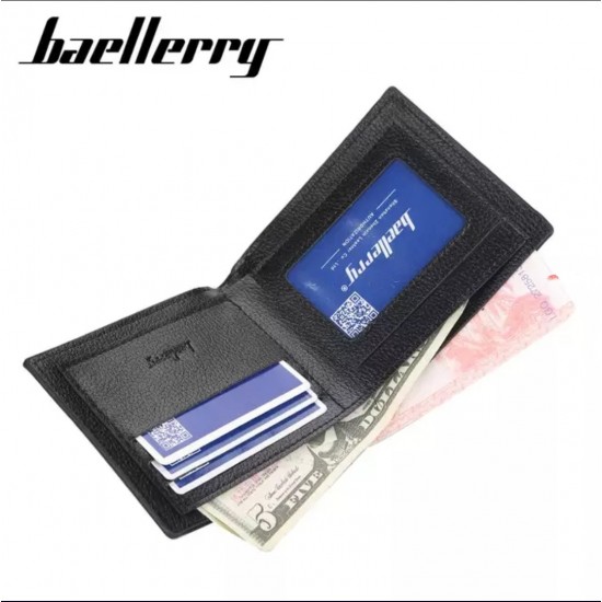 Baellerry Black/Brown Leisure Style Slim Men's Coin Pocket Vertical Leather Wallet - Baellerry-MW-001