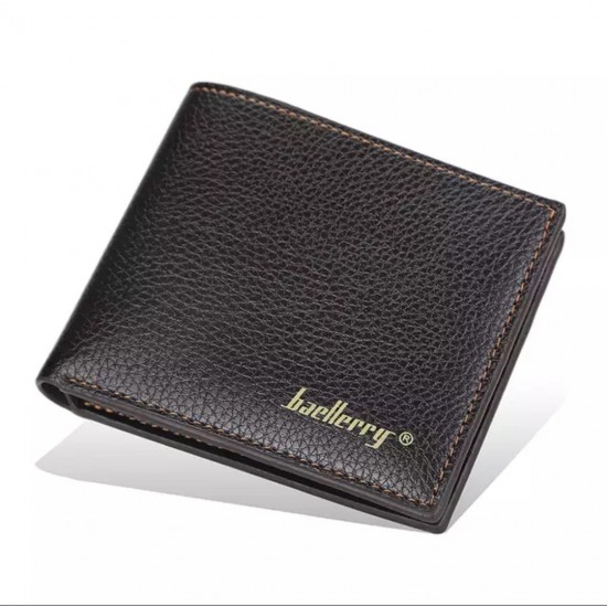 Baellerry Black/Brown Leisure Style Slim Men's Coin Pocket Vertical Leather Wallet - Baellerry-MW-001