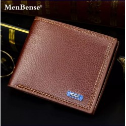 MenBense Fashion Vintage Style Men's Black/Brown/Tan Leisure Short PU Leather Wallet - MenBense-MW-001