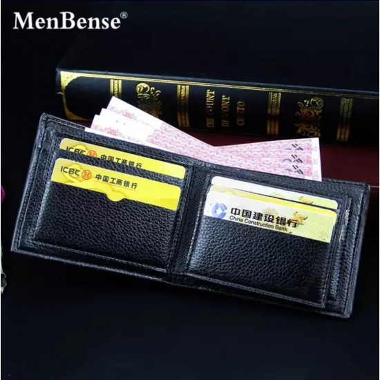 MenBense Fashion Vintage Style Men's Black/Brown/Tan Leisure Short PU Leather Wallet - MenBense-MW-001